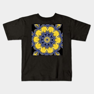 Yellow floral abstract Kids T-Shirt